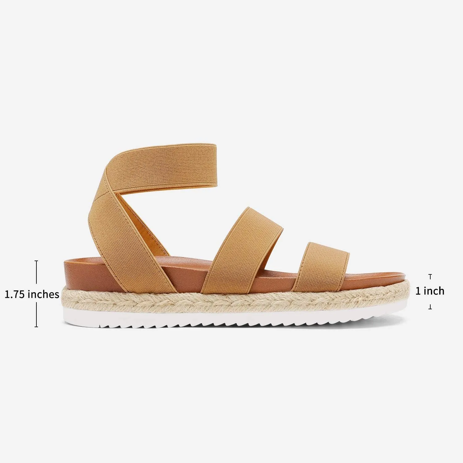 DREAM PAIRS Women’s Open Toe Ankle Strap Espadrille Flatform Platform Wedge Sandals
