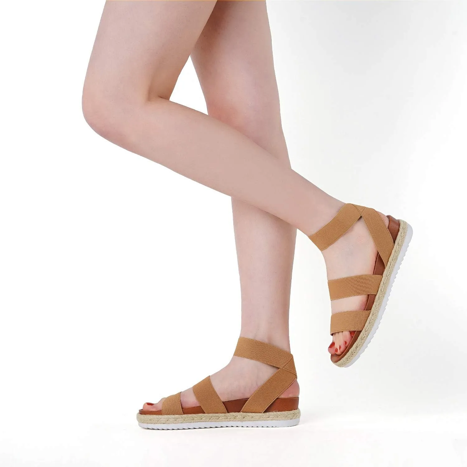 DREAM PAIRS Women’s Open Toe Ankle Strap Espadrille Flatform Platform Wedge Sandals