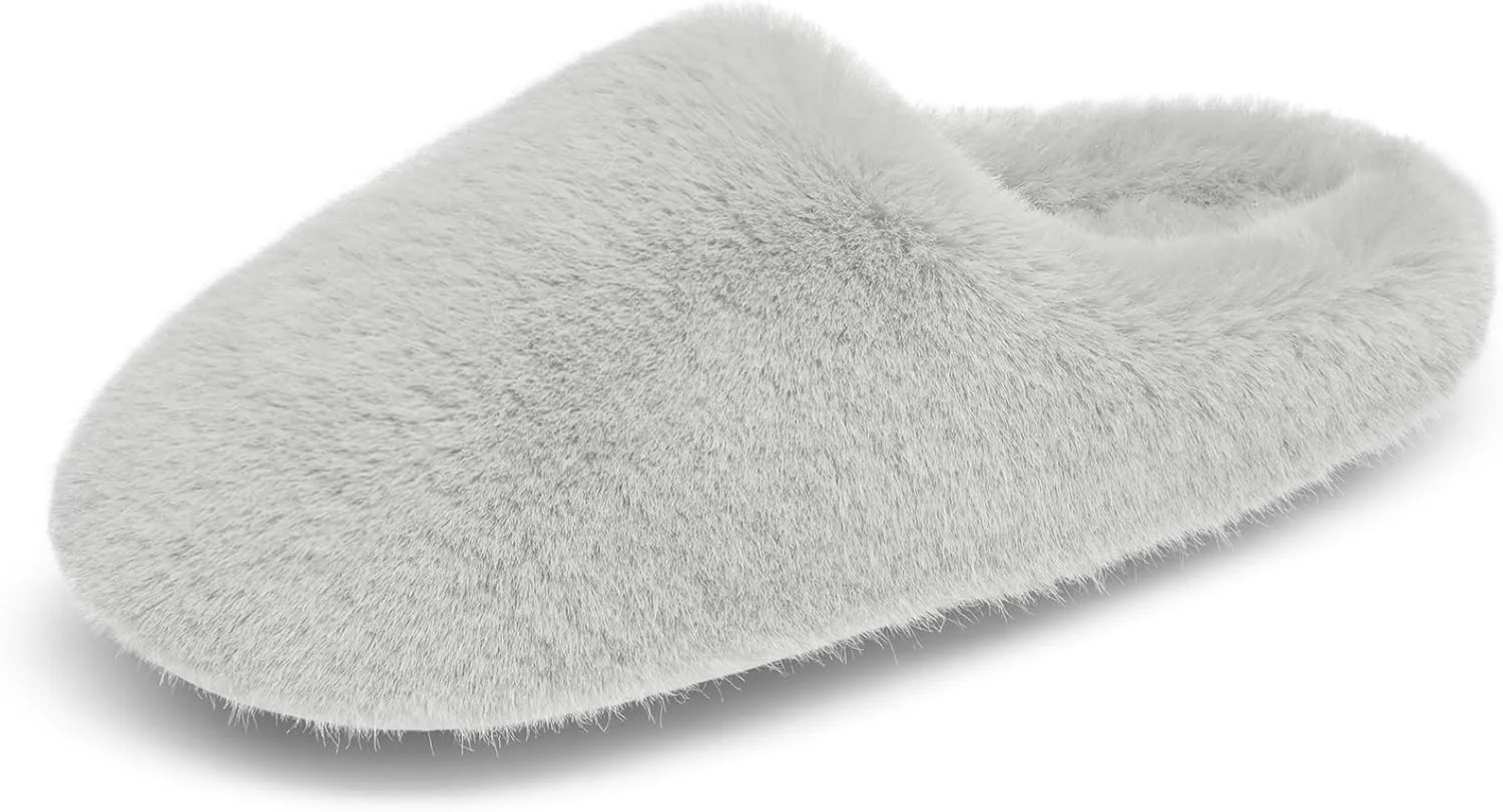 DREAM PAIRS Women's Plush Fuzzy Slip on Indoor Outdoor Winter House Slippers