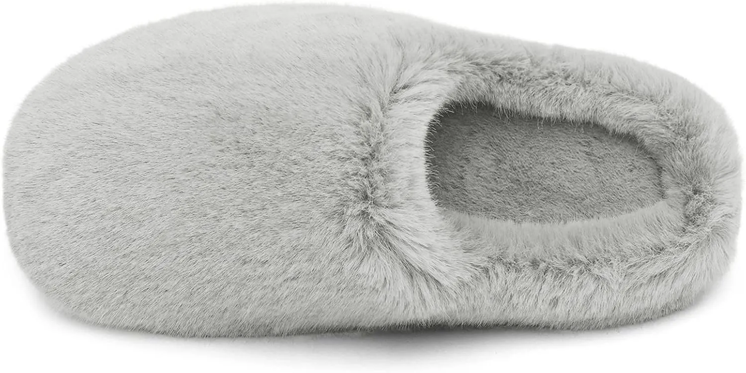 DREAM PAIRS Women's Plush Fuzzy Slip on Indoor Outdoor Winter House Slippers