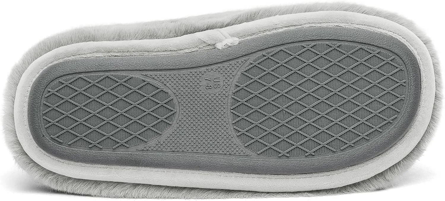 DREAM PAIRS Women's Plush Fuzzy Slip on Indoor Outdoor Winter House Slippers