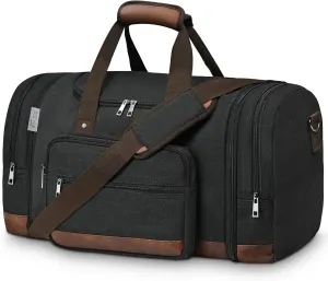 Duffle Bag for Travel,Overnight Weekend Gym Carry On Luggage Bag, 50L Travel Duffel Bag for Men Women, Expandable Spacious Travel Duffel Bag, Black
