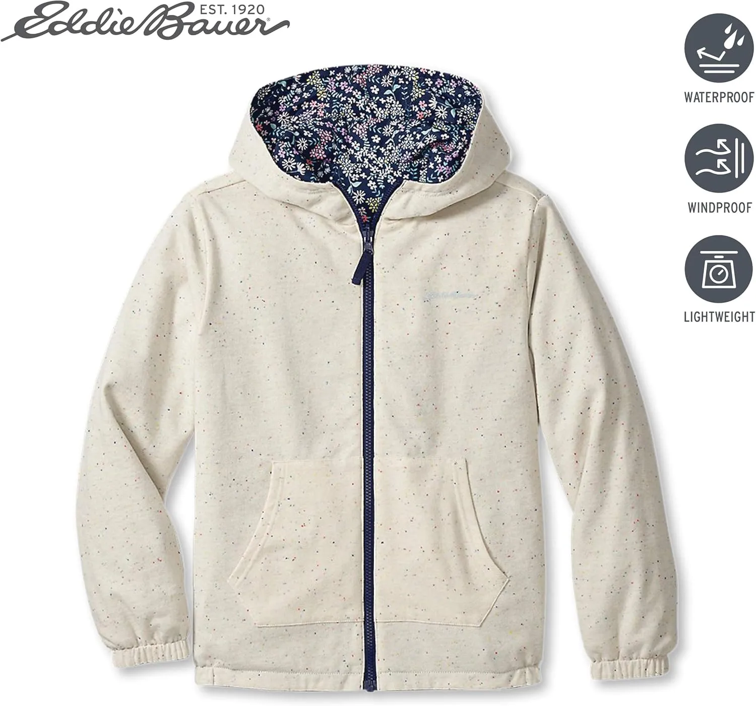 Eddie Bauer Kids Rain Jacket - 2 Pack Reversible Girls and Boys Windbreaker Jacket with Hood - Waterproof Raincoat for Kids