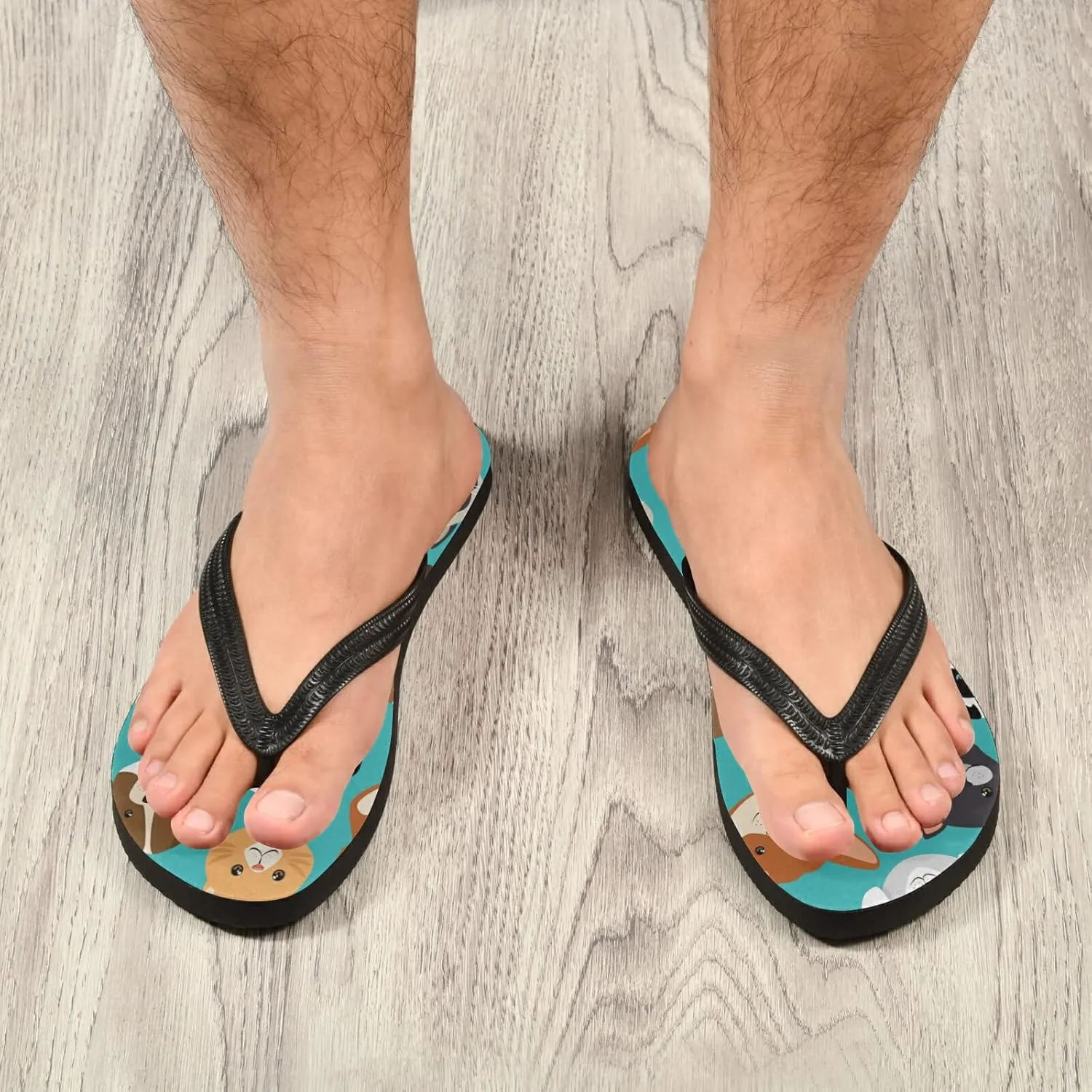 Eionryn Heads Dogs and Cats Pets Womens Flip Flops Animal Prints Summer Beach Sandals Casual Thong Slippers Comfortable Shower Slippers Non Slip Water Sandals shoes M