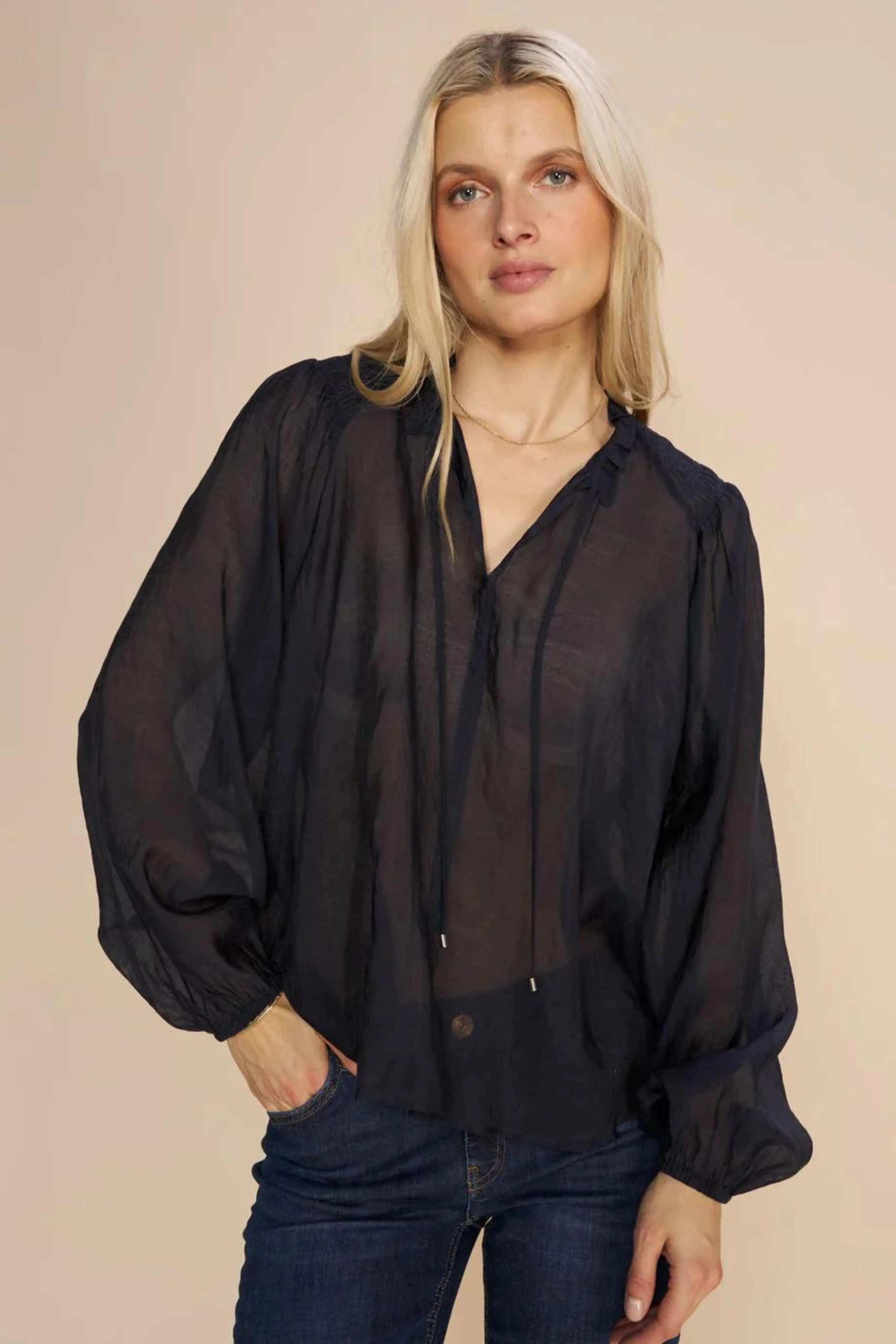 Eisa Blouse - Salute Navy SIZE XS/6/8/10