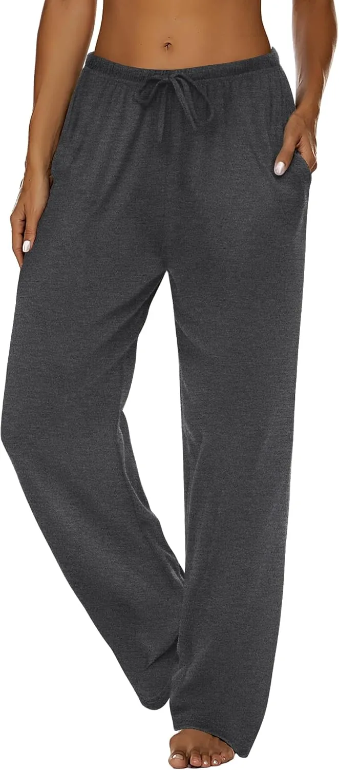 Ekouaer Women Pajama Pants Comfy Pj Bottom with Pockets Stretch Plaid Sleepwear