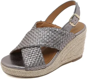 Espadrille Wedge Sandals for Women Open Toe Slingback Platform High Heels Summer Beach Dressy Sandal