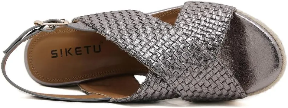 Espadrille Wedge Sandals for Women Open Toe Slingback Platform High Heels Summer Beach Dressy Sandal