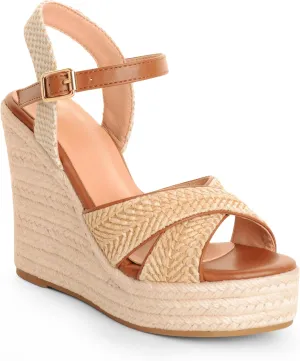 Espadrille Wedge Sandals for Women, Women's Platform Wedge Heels, High Heel Summer Wedges for Women with Breathable Knitted Textile Upper Open Toe Ankle Strap