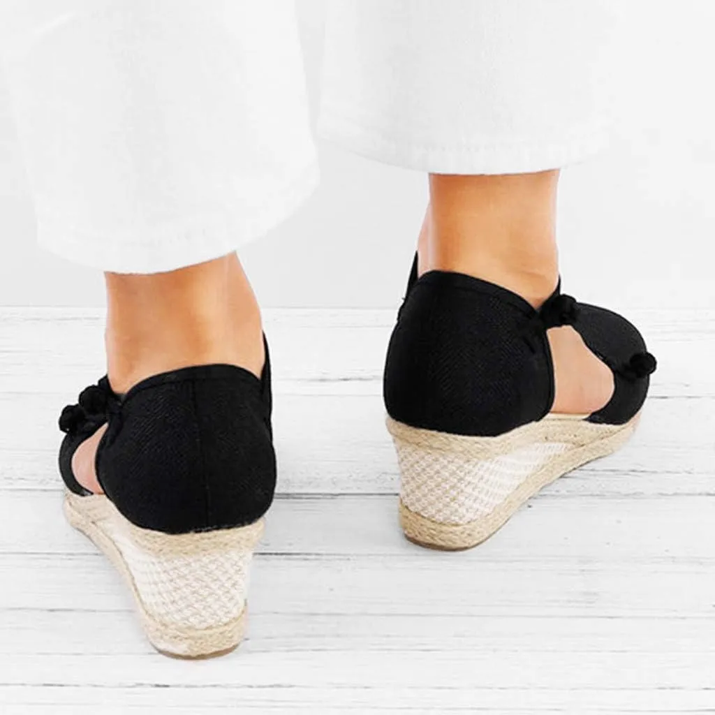 Espadrille Wedge,Womens Wedges Sandals Espadrilles Platform Closed Open Toe Ankle Strap Slingback Summer Casual Lace Up Buckle Retro Ankle-Tie Classic Low Heel 2025 Beach Dress Wedge Shoes