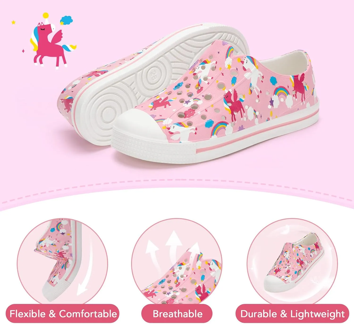 EUXTERPA Toddler Water Shoes for Kids Boys Girls Summer Lightweight Slip On Sandals Children Breathable Quick Dry Pool Beach Sneakers