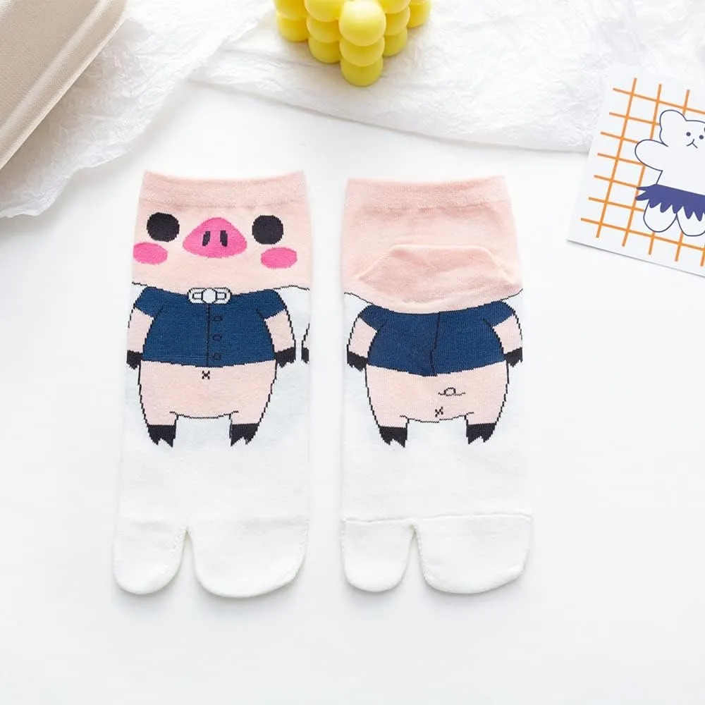 FASHIXD Women Toe Socks Ankle Sock Cute Two Finger Flip Flop Socks for Womens Girls Running