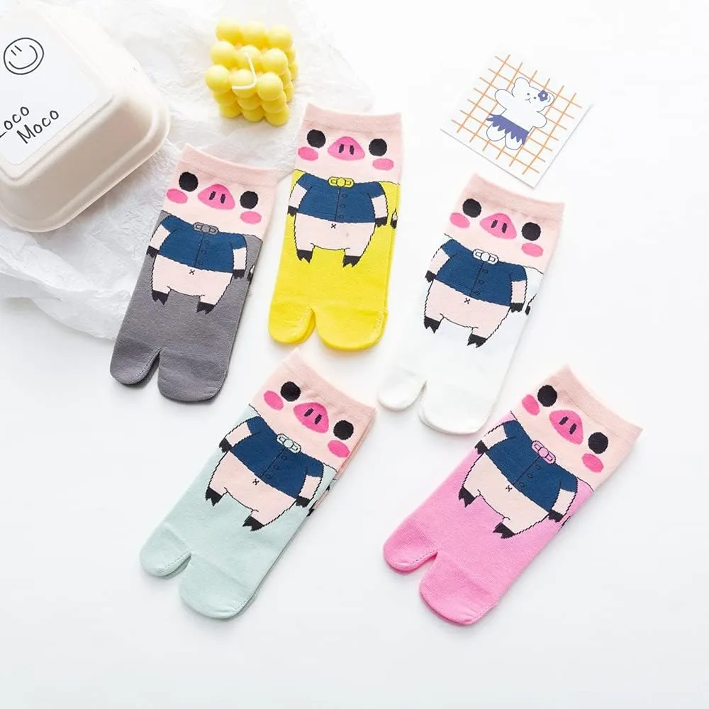 FASHIXD Women Toe Socks Ankle Sock Cute Two Finger Flip Flop Socks for Womens Girls Running
