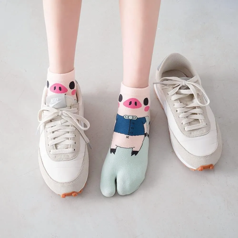 FASHIXD Women Toe Socks Ankle Sock Cute Two Finger Flip Flop Socks for Womens Girls Running