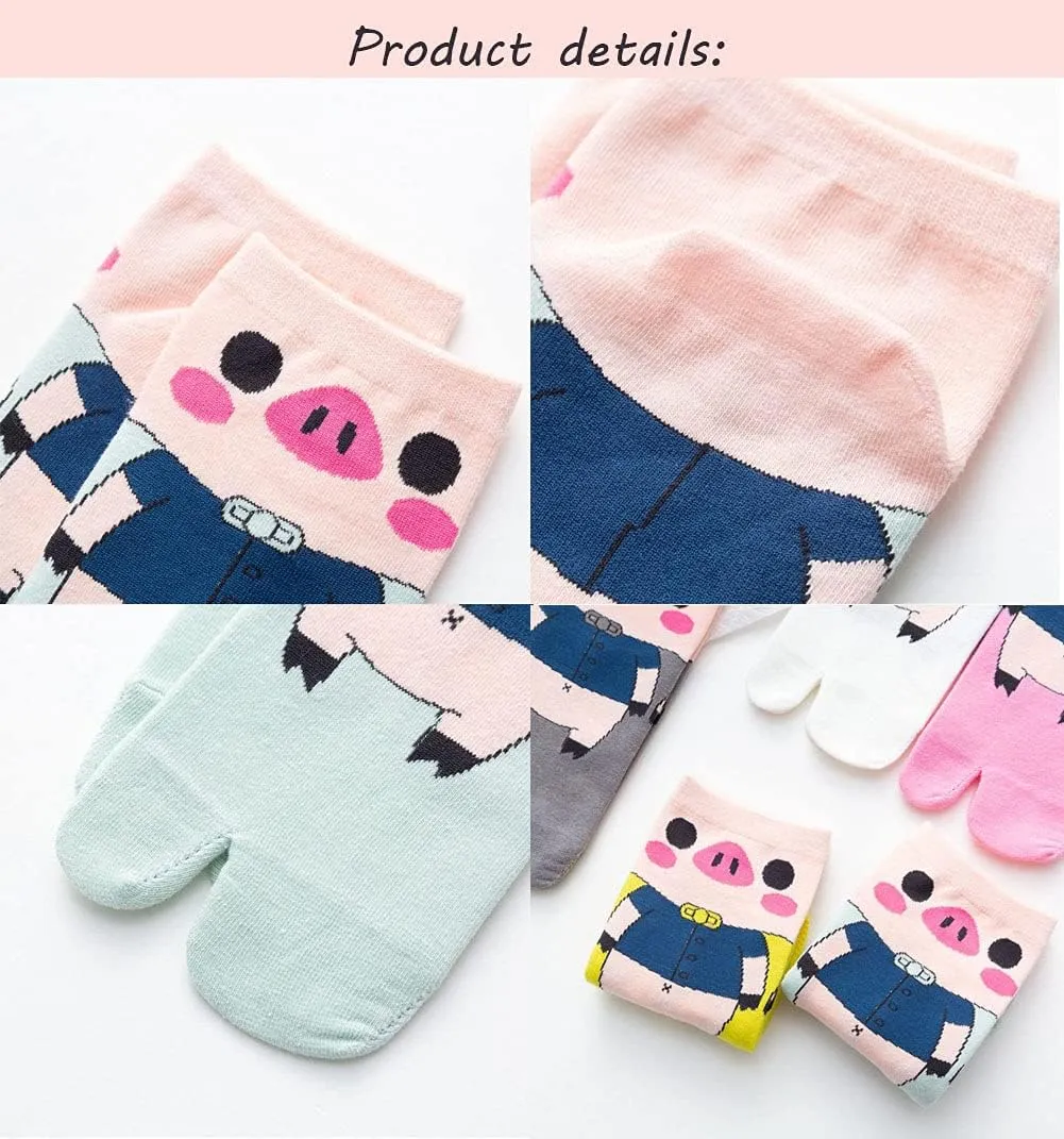 FASHIXD Women Toe Socks Ankle Sock Cute Two Finger Flip Flop Socks for Womens Girls Running