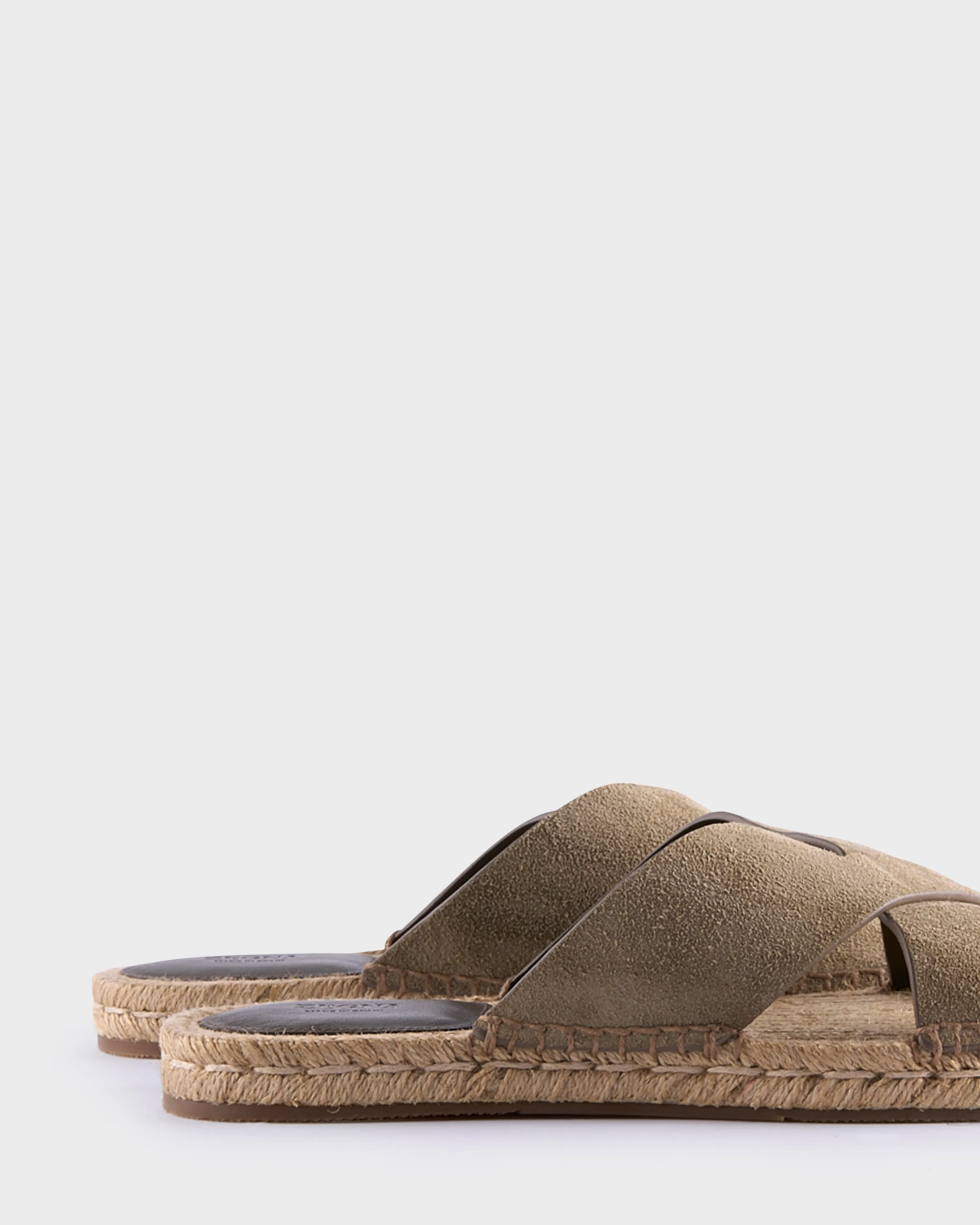 Fawn Green Suede Espadrille Sandals