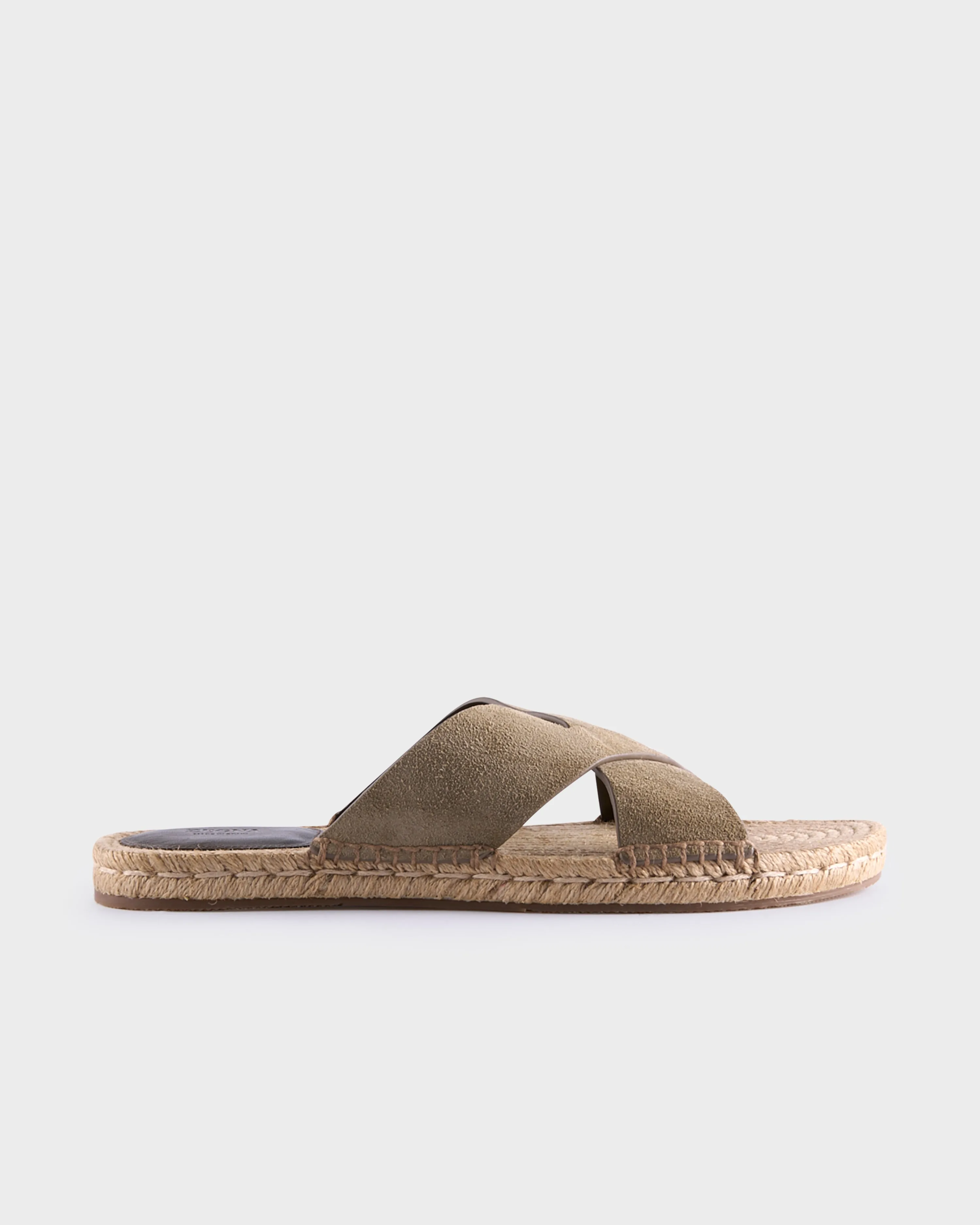 Fawn Green Suede Espadrille Sandals