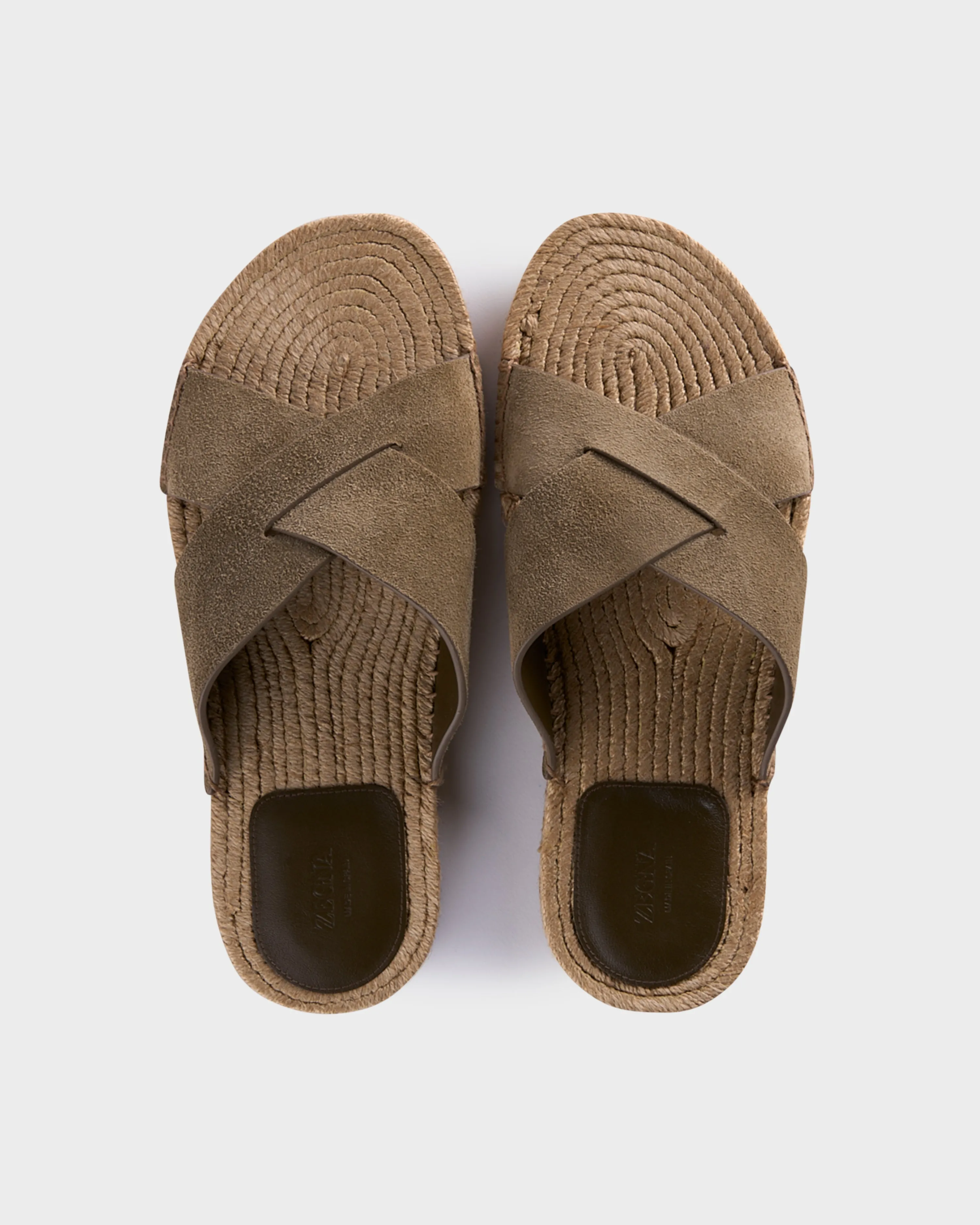 Fawn Green Suede Espadrille Sandals