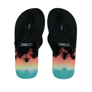 FB Imprint Pattern Flip Flop Red AOP w/ Yellow