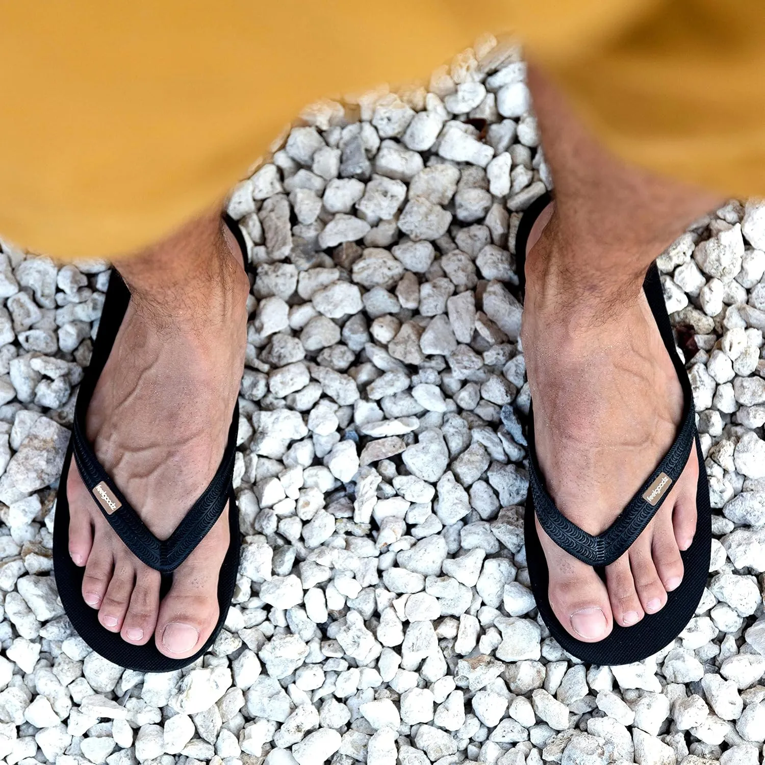 Feelgoodz Mens Classicz Rubber Flip-Flops - Waterprooof, 100% Natural Rubber & All-Vegan Sandals, Fair Trade Certified Slippers, Consciously Sourced & Artisan-Crafted