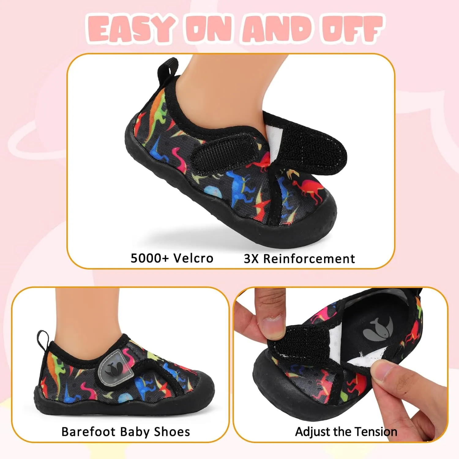 FEETCITY Wide Baby Water Shoes Boys Girls Barefoot Shoes Quick-Dry Kids Aqua Socks for Beach Swim Pool
