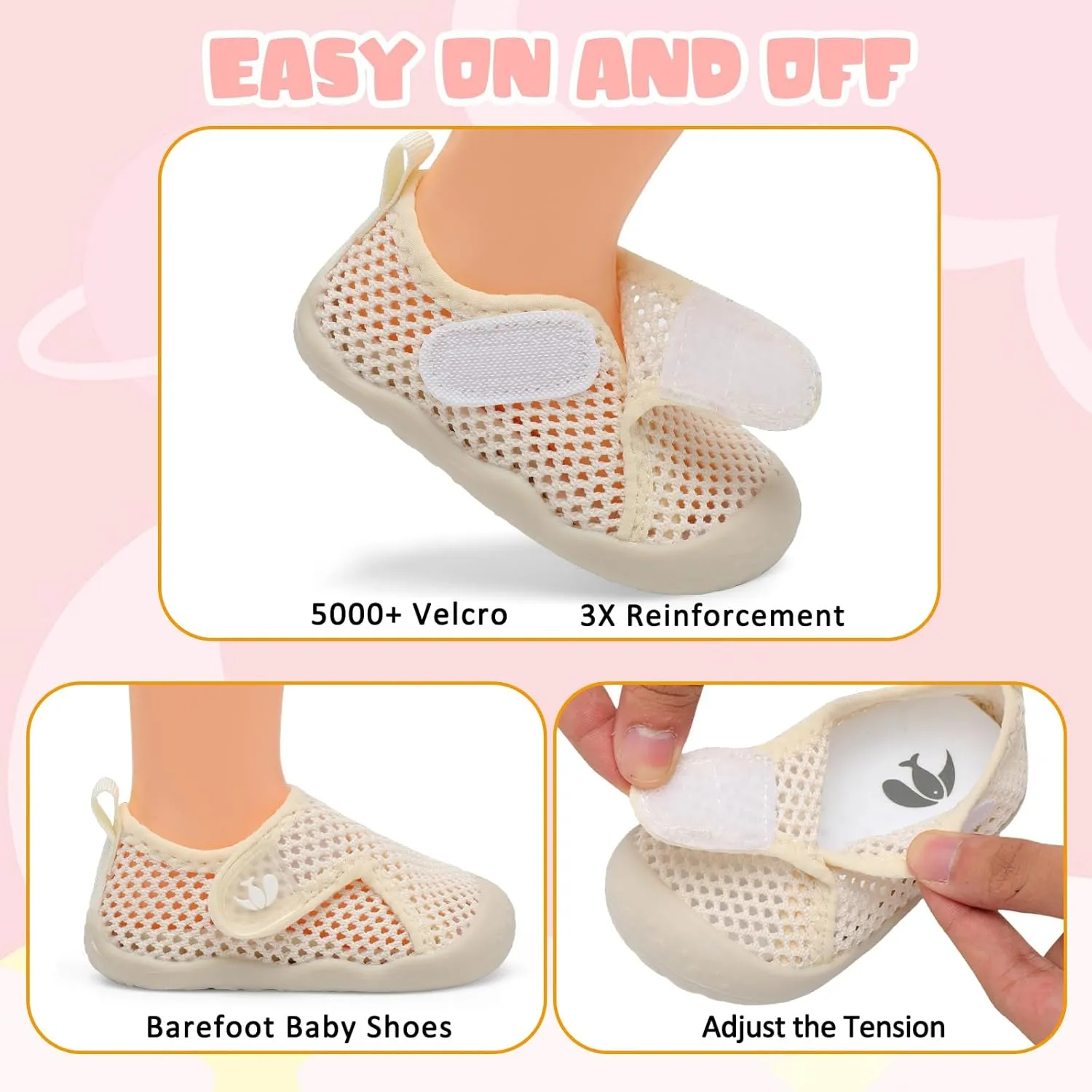 FEETCITY Wide Baby Water Shoes Boys Girls Barefoot Shoes Quick-Dry Kids Aqua Socks for Beach Swim Pool
