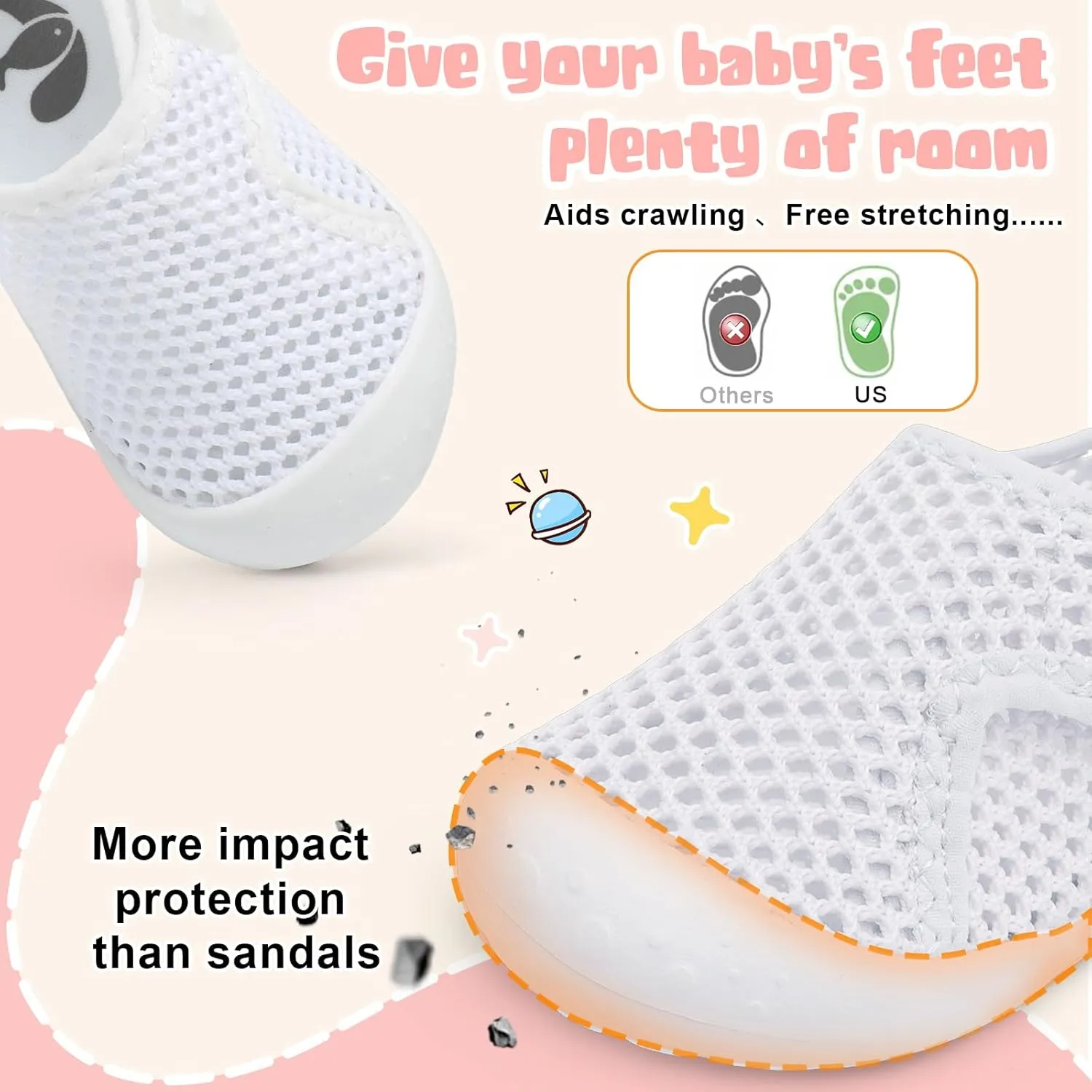 FEETCITY Wide Baby Water Shoes Boys Girls Barefoot Shoes Quick-Dry Kids Aqua Socks for Beach Swim Pool