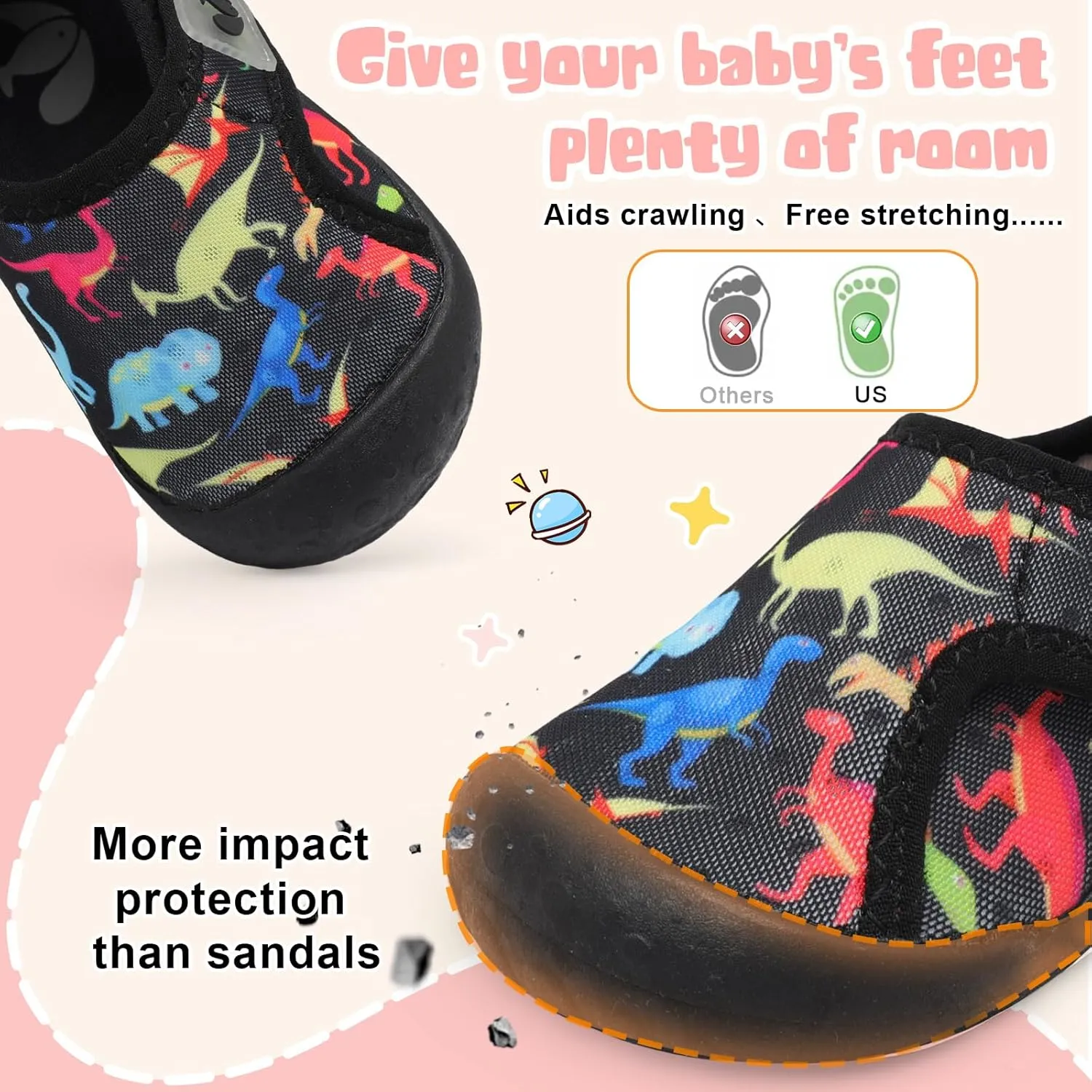 FEETCITY Wide Baby Water Shoes Boys Girls Barefoot Shoes Quick-Dry Kids Aqua Socks for Beach Swim Pool