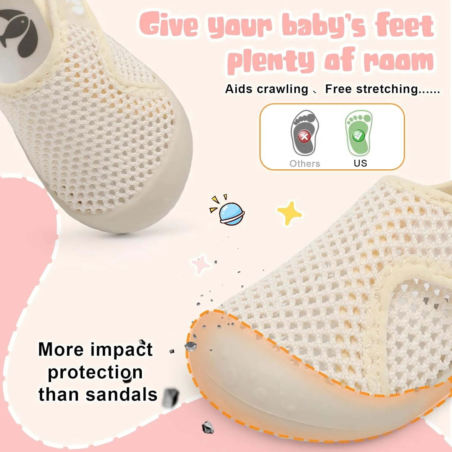 FEETCITY Wide Baby Water Shoes Boys Girls Barefoot Shoes Quick-Dry Kids Aqua Socks for Beach Swim Pool