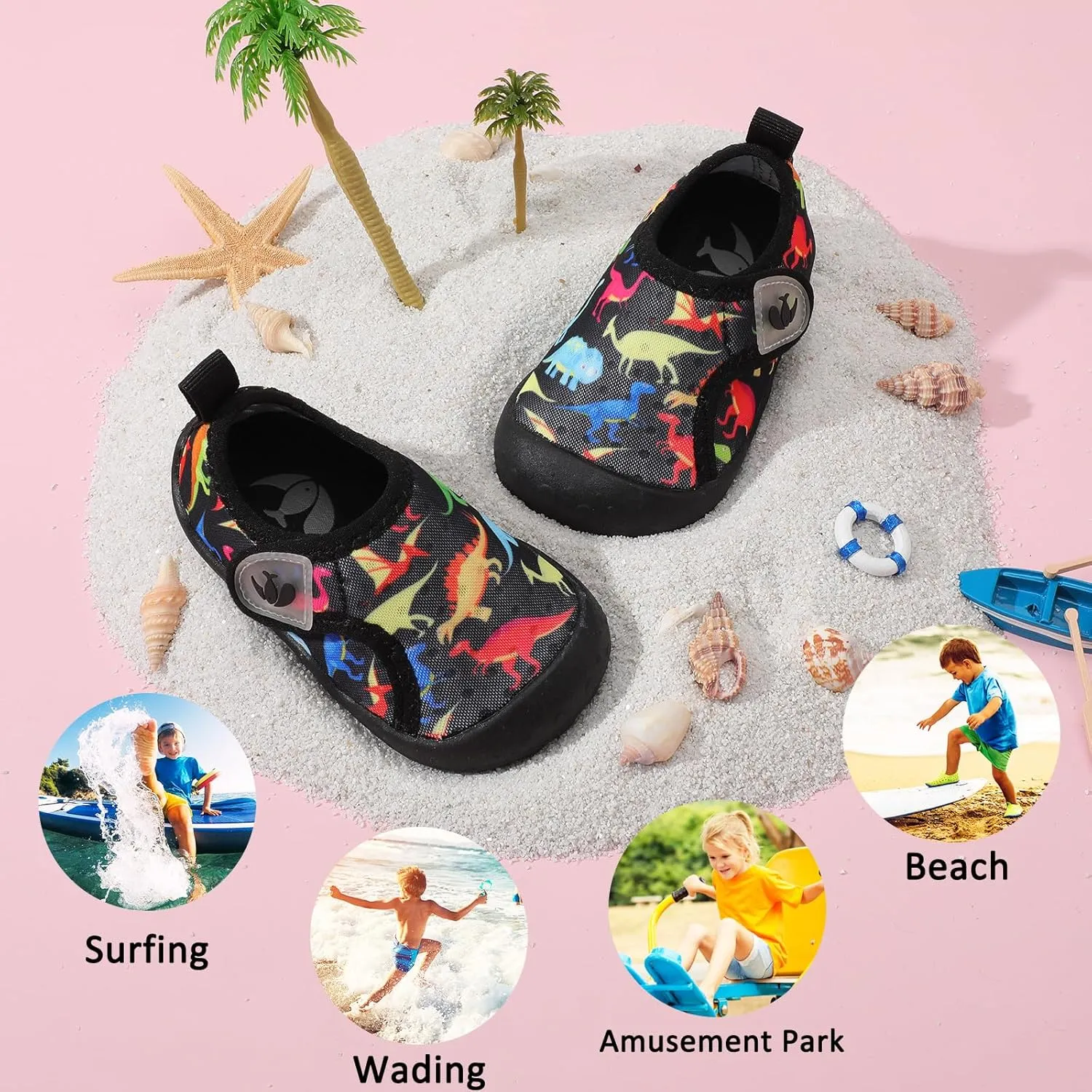 FEETCITY Wide Baby Water Shoes Boys Girls Barefoot Shoes Quick-Dry Kids Aqua Socks for Beach Swim Pool