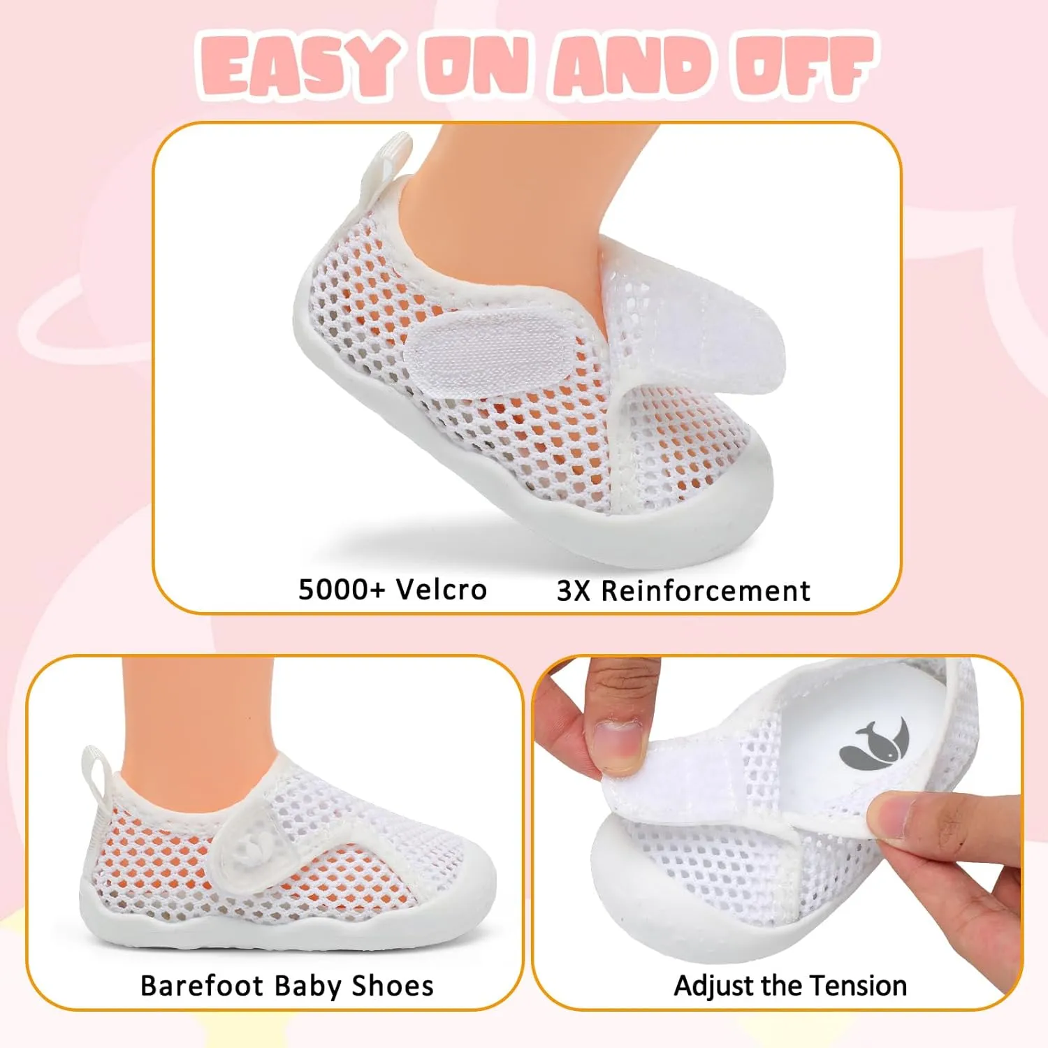 FEETCITY Wide Baby Water Shoes Boys Girls Barefoot Shoes Quick-Dry Kids Aqua Socks for Beach Swim Pool