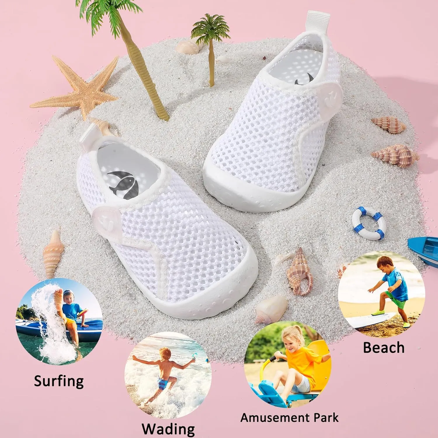 FEETCITY Wide Baby Water Shoes Boys Girls Barefoot Shoes Quick-Dry Kids Aqua Socks for Beach Swim Pool