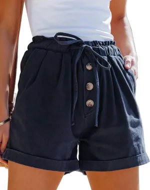 FEKOAFE Womens Shorts 2025 Comfy Summer Drawstring High Waist Cotton Shorts for Women Trendy(S-2XL)