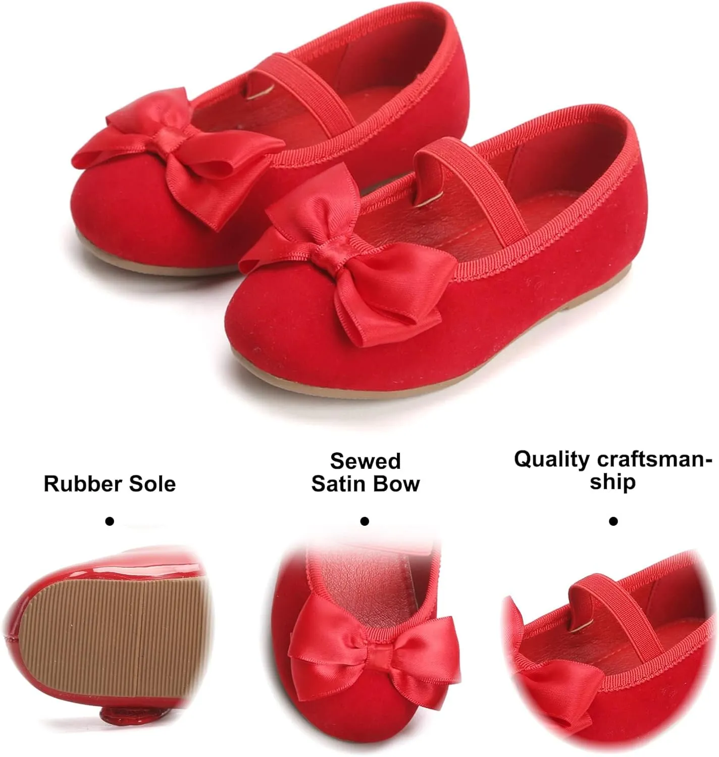 Felix & Flora Toddler Flower Girl Dress Shoes - Girl Ballet Flats Party School Shoes Wedding