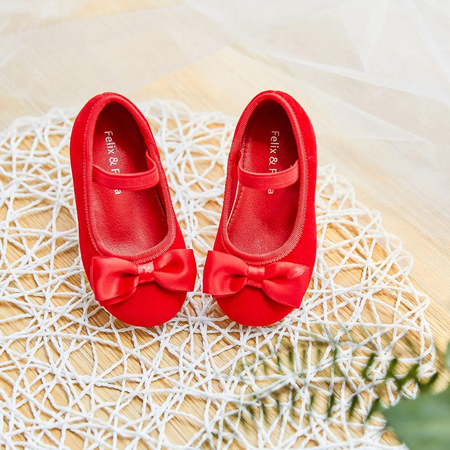 Felix & Flora Toddler Flower Girl Dress Shoes - Girl Ballet Flats Party School Shoes Wedding