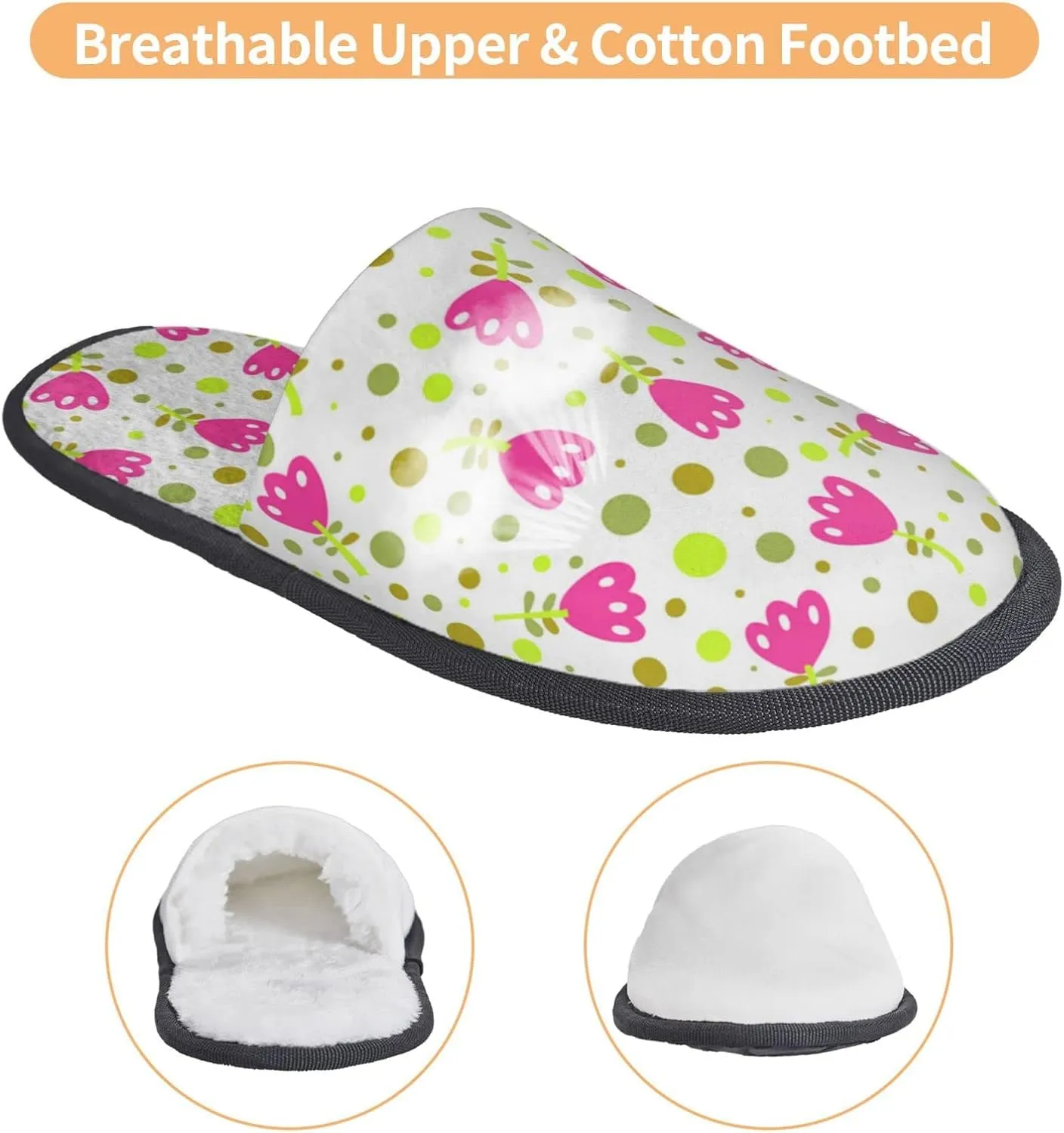 Fern (1) Unisex Slip On House Slippers Closed Toe Indoor Home Slipper For Men Women Comfy Cozy Soft Non-Slip Bedroom Slippers Houseshoes