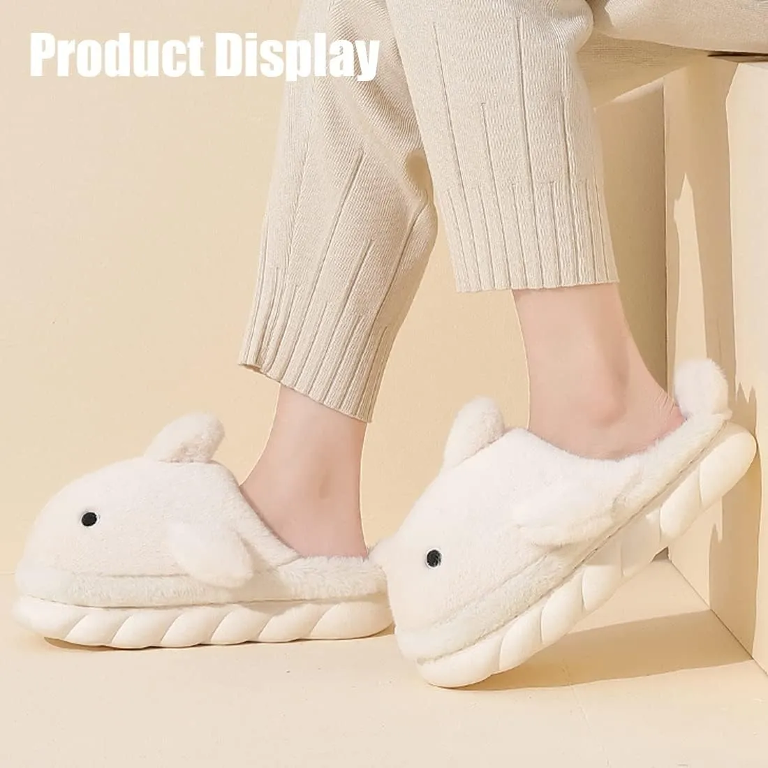 Fiedaz Cute Cloud Whale Shark Slippers for Women Men Kids Plush House Slippers Comfy Memory Foam Slip-on Indoor Slippers