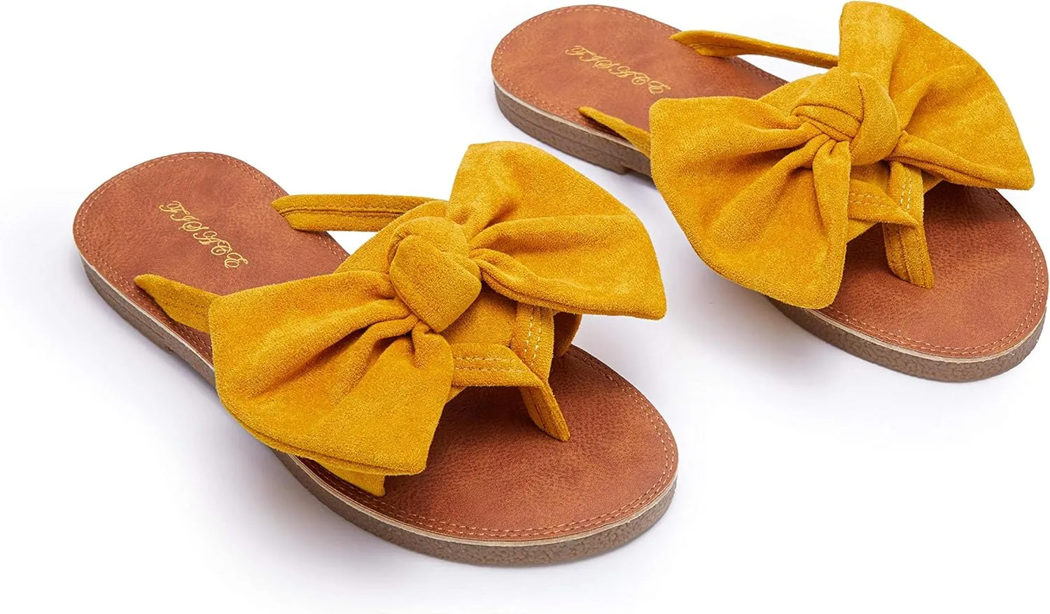 FISACE Womens Slip On Flip Flops Ring Toe Strappy Summer Gladiator Flat Sandals