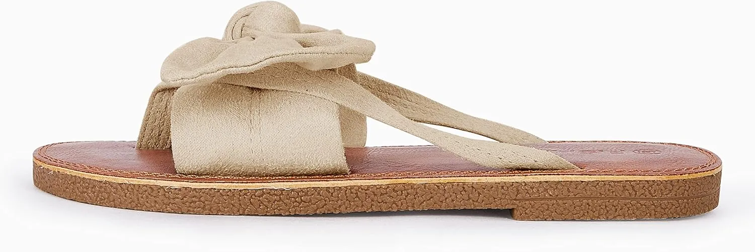 FISACE Womens Slip On Flip Flops Ring Toe Strappy Summer Gladiator Flat Sandals