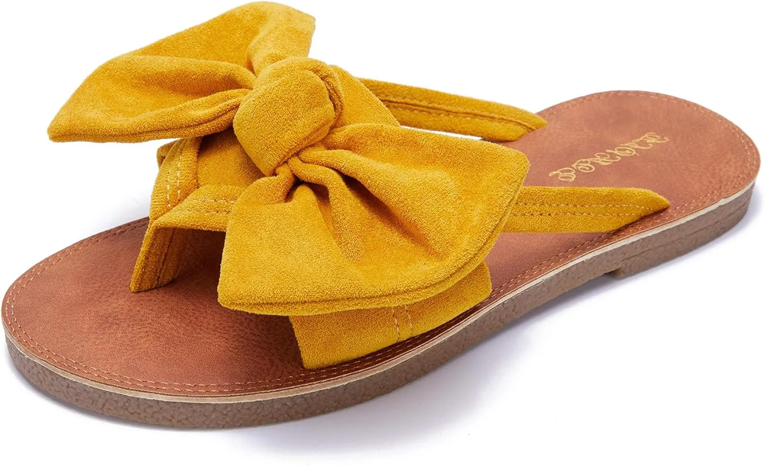 FISACE Womens Slip On Flip Flops Ring Toe Strappy Summer Gladiator Flat Sandals