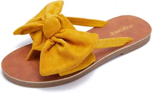FISACE Womens Slip On Flip Flops Ring Toe Strappy Summer Gladiator Flat Sandals