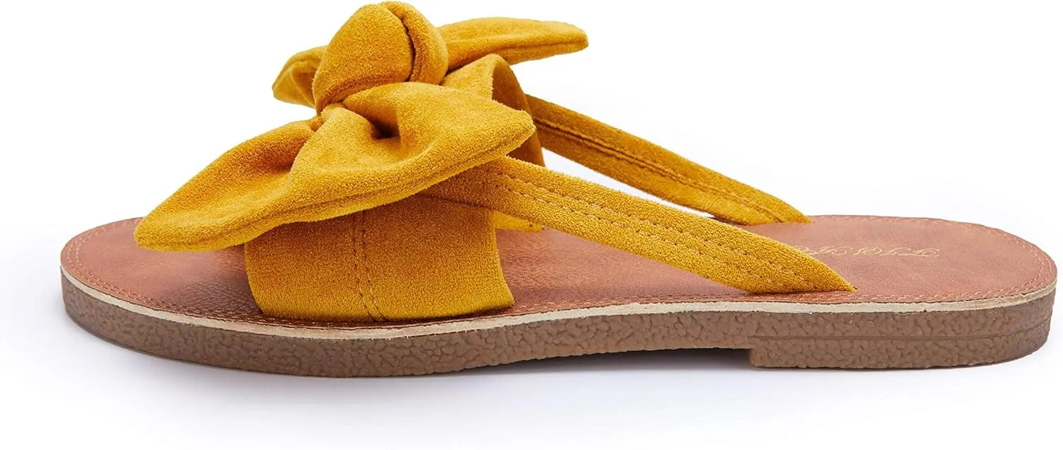 FISACE Womens Slip On Flip Flops Ring Toe Strappy Summer Gladiator Flat Sandals