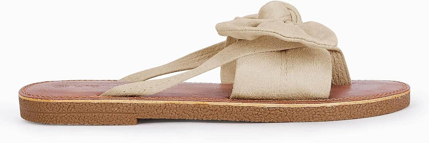 FISACE Womens Slip On Flip Flops Ring Toe Strappy Summer Gladiator Flat Sandals