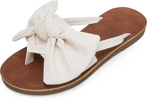 FISACE Womens Slip On Flip Flops Ring Toe Strappy Summer Gladiator Flat Sandals