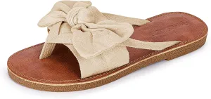 FISACE Womens Slip On Flip Flops Ring Toe Strappy Summer Gladiator Flat Sandals