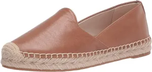 Flat Latte Leather Fast dispatch Sam Kesia Smart-enabled Round On Toe Espadrille Loafers Edelman Platform Slip