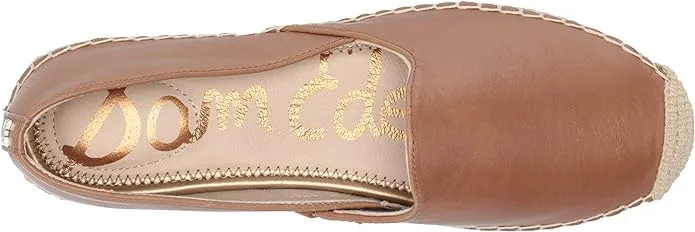 Flat Latte Leather Fast dispatch Sam Kesia Smart-enabled Round On Toe Espadrille Loafers Edelman Platform Slip