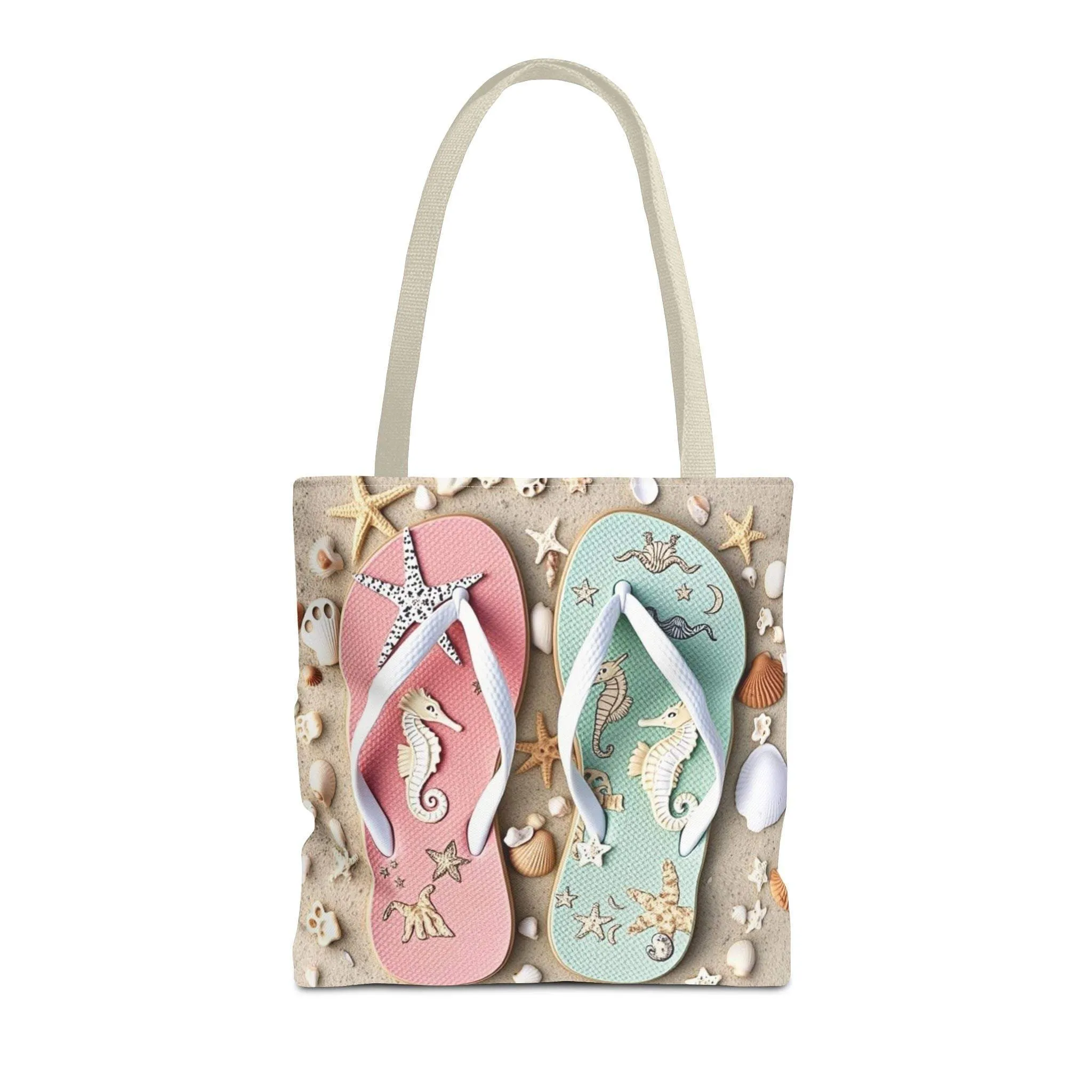 Flip Flop Tote, Casual Shopper Bag, Vacation Carryall, Nautical Style, Gift for Her