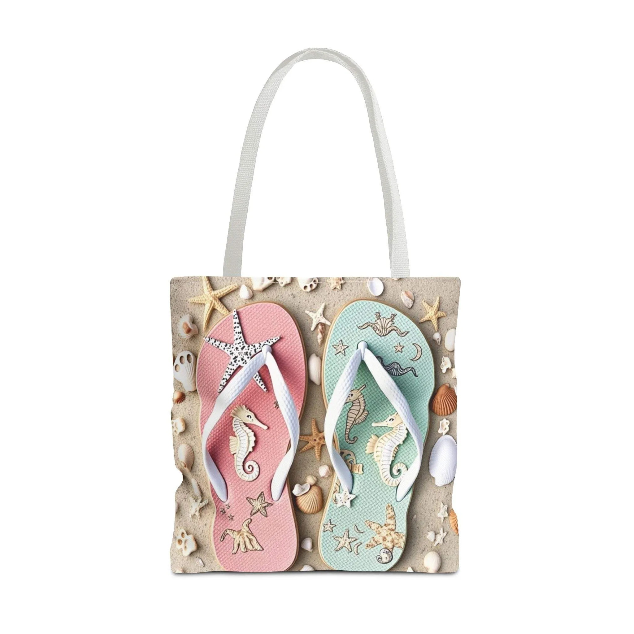 Flip Flop Tote, Casual Shopper Bag, Vacation Carryall, Nautical Style, Gift for Her
