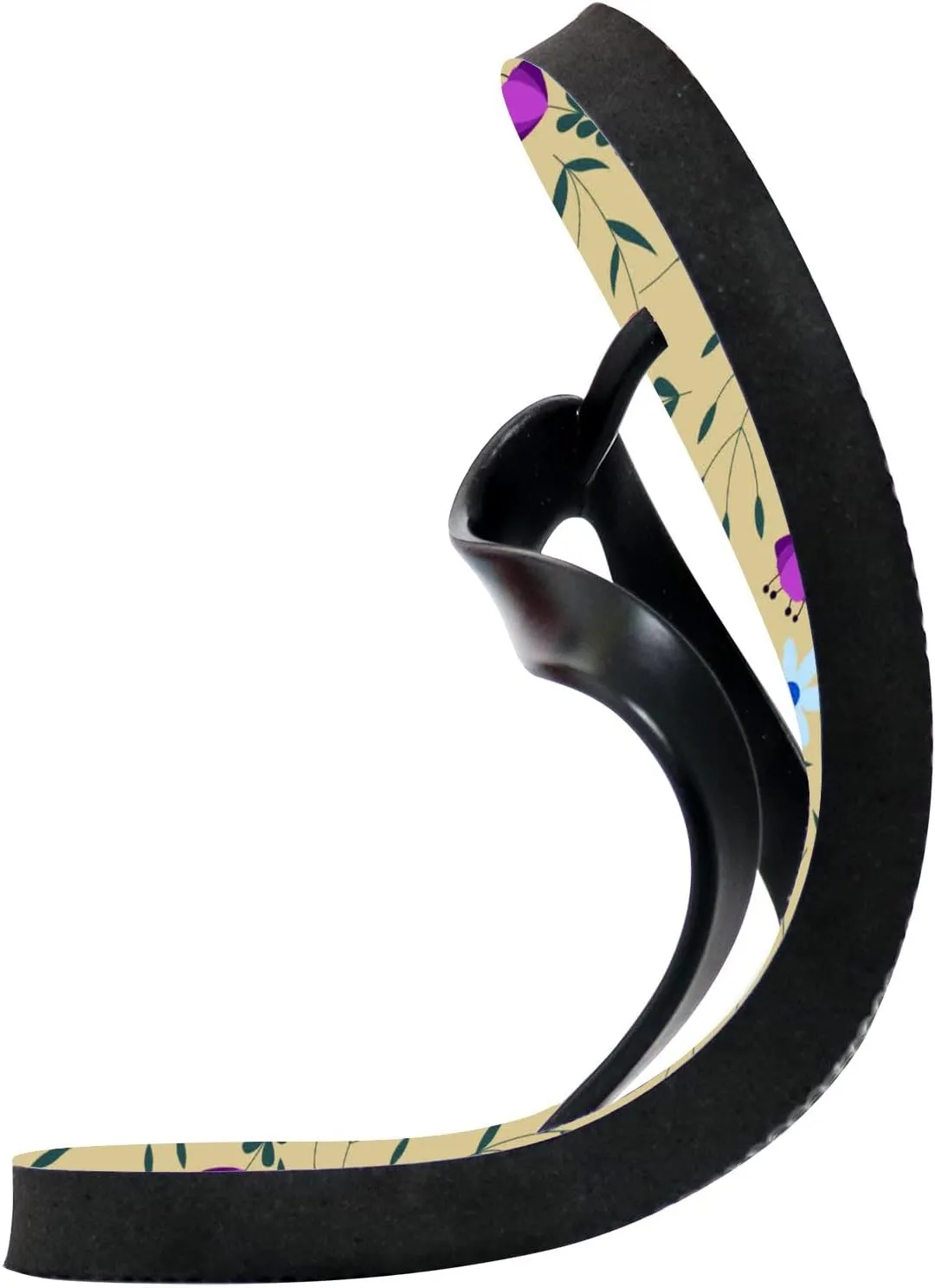 Flip Flops Floral Flowers Leaves Beige Slide Sandals Summer Beach Slippers Thong Sandal Casual Yoga Mat Flat Slides for Women Men